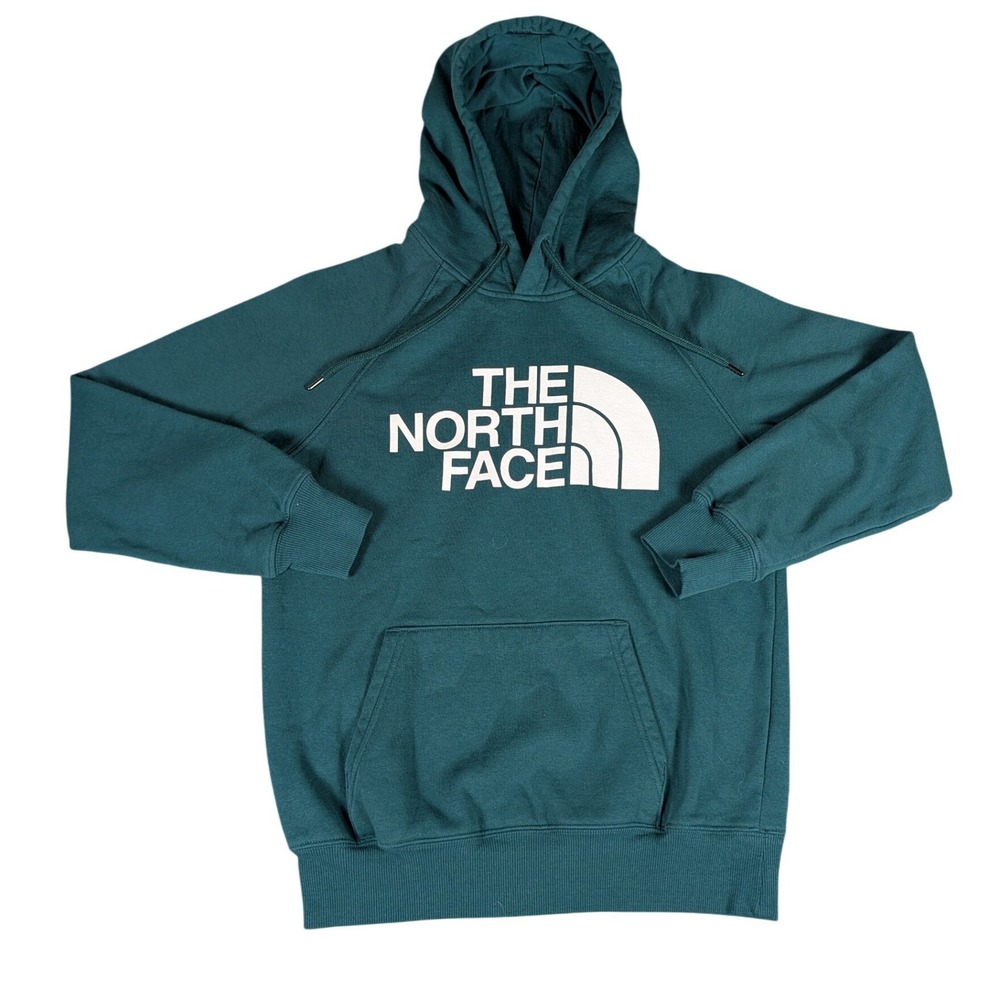 The North Face Circular Design Teal Green Logo Pullover Hoodie Womens Regular S
